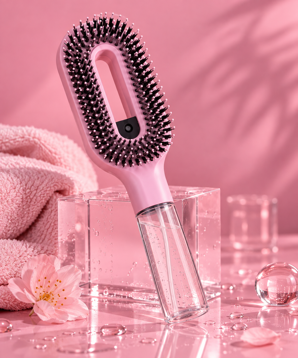 2-in-1 Detangling Hair Brush with Water Spray