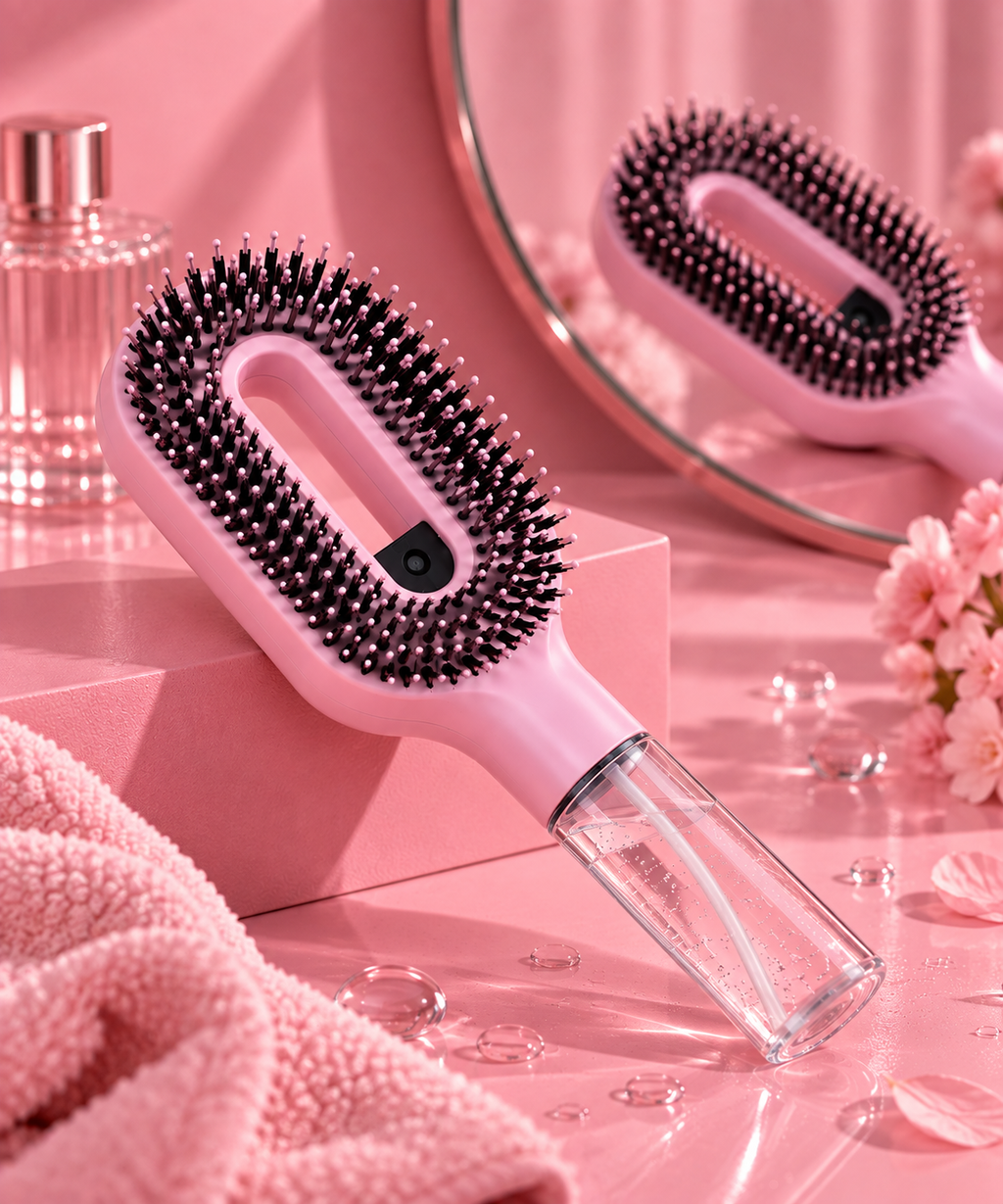 2-in-1 Detangling Hair Brush with Water Spray