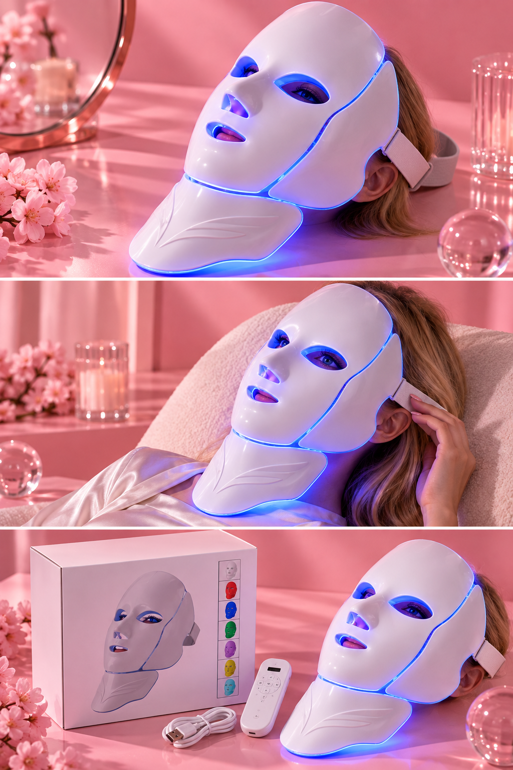 7-Color LED Face & Neck Mask — Wireless Light Therapy (Photon)